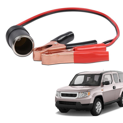 G-PLUS 12V Battery To Cigarette Lighter Adapter Alligator Clamp Clip 12 Volt Car Socket Red and Black