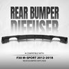 G-PLUS Rear Diffuser Fit BMW 3 Series F30 Sedan F31 Touring M-Tech Performance M Sport Bumper Model 2012-2018 M Performance Style (Single Sided Dual Output) Rear Bumper Diffuser Gloss Black