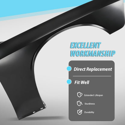 G-PLUS Front Right Passenger Side Fender Compatible with Dodge Challenger 2008-2023(Models without Wide Body Option) 68275470AA, CH1241285 Black
