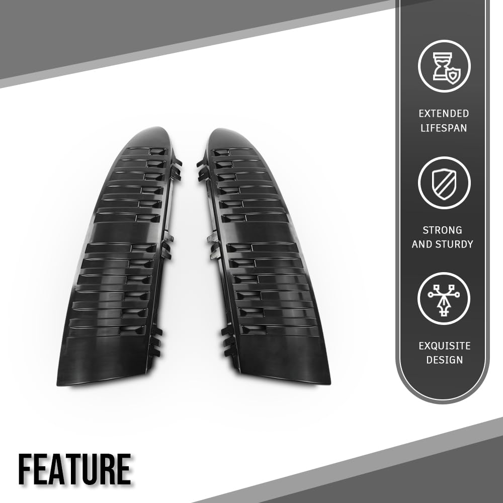 G-PLUS Rear D-Pillar Molding Trim Panels Compatible with Chevy Tahoe GMC Yukon 2000-2006 15764012, 15765114 Black