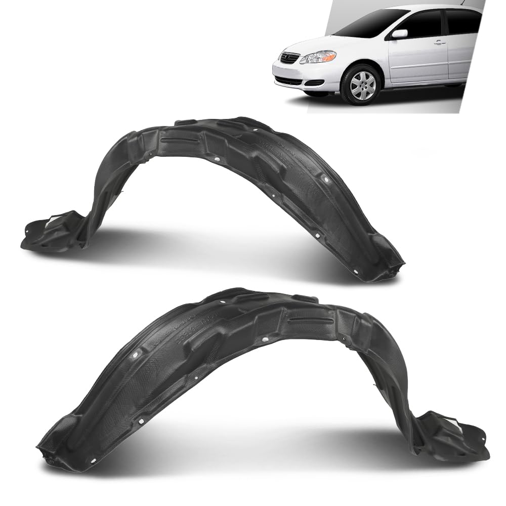 G-PLUS Inner Fender Liner Set Front Left and Right 2Pc Compatible with Toyota Corolla Sedan 2003-2008 TO1249119