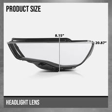 G-PLUS Headlight Lens Cover for Audi A3 2013-2016 Left Clear Side View