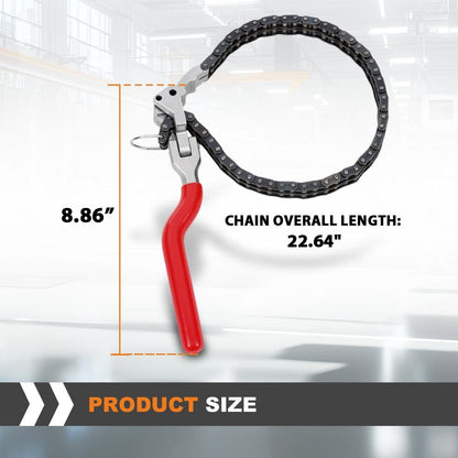 G-PLUS Heavy-Duty Ratcheting Chain Wrench Fit Oil Filter Change Pipe Fittings 60-160mm Black