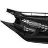 G-PLUS Front Upper Bumper Mesh Grille Compatible with Honda Civic 10th GEN 2016 2017 2018 Honeycomb Style ABS Plastic Hood Grill + Eye Lid Replacement Glossy Black