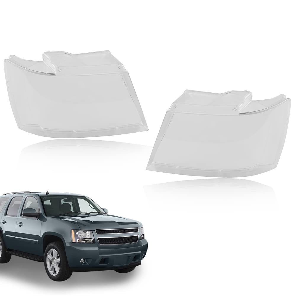 G-PLUS Headlight Lamps Protector Clear Lens Cover Clear Compatible with 2007-2014 Chevy Tahoe Suburban 1500/2007-2013 Chevy Avalanche Suburban 2500