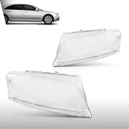G-PLUS Headlight Lens Cover Compatible with Audi A8 D3 2005-2010 Left & Right Pair Front Headlamp Lens Cover Clear