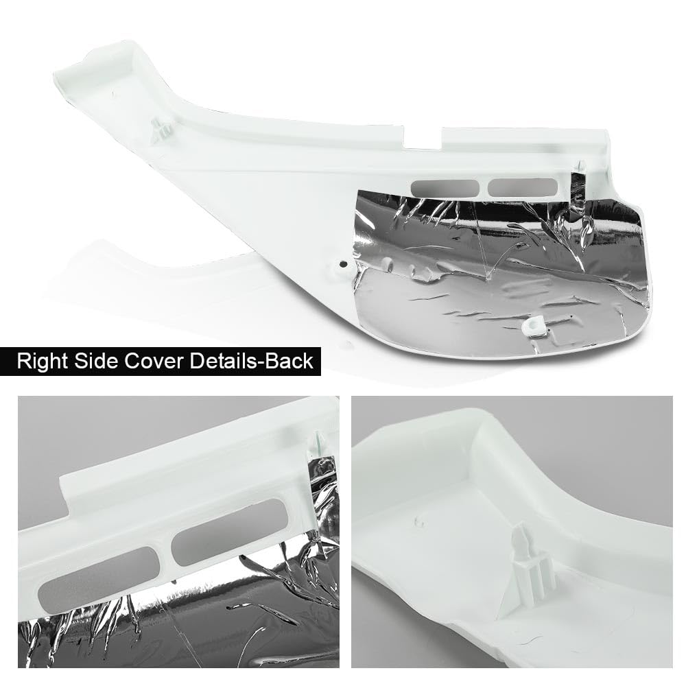 G-PLUS Left & Right Side Panels Set Fairing Cover Compatible with Honda XR650L (Shasta White) 1993-1999/Fit Honda XR650L (Ross White) 2000-2021 83620-MY6-920ZB, 83520-MY6-920ZB