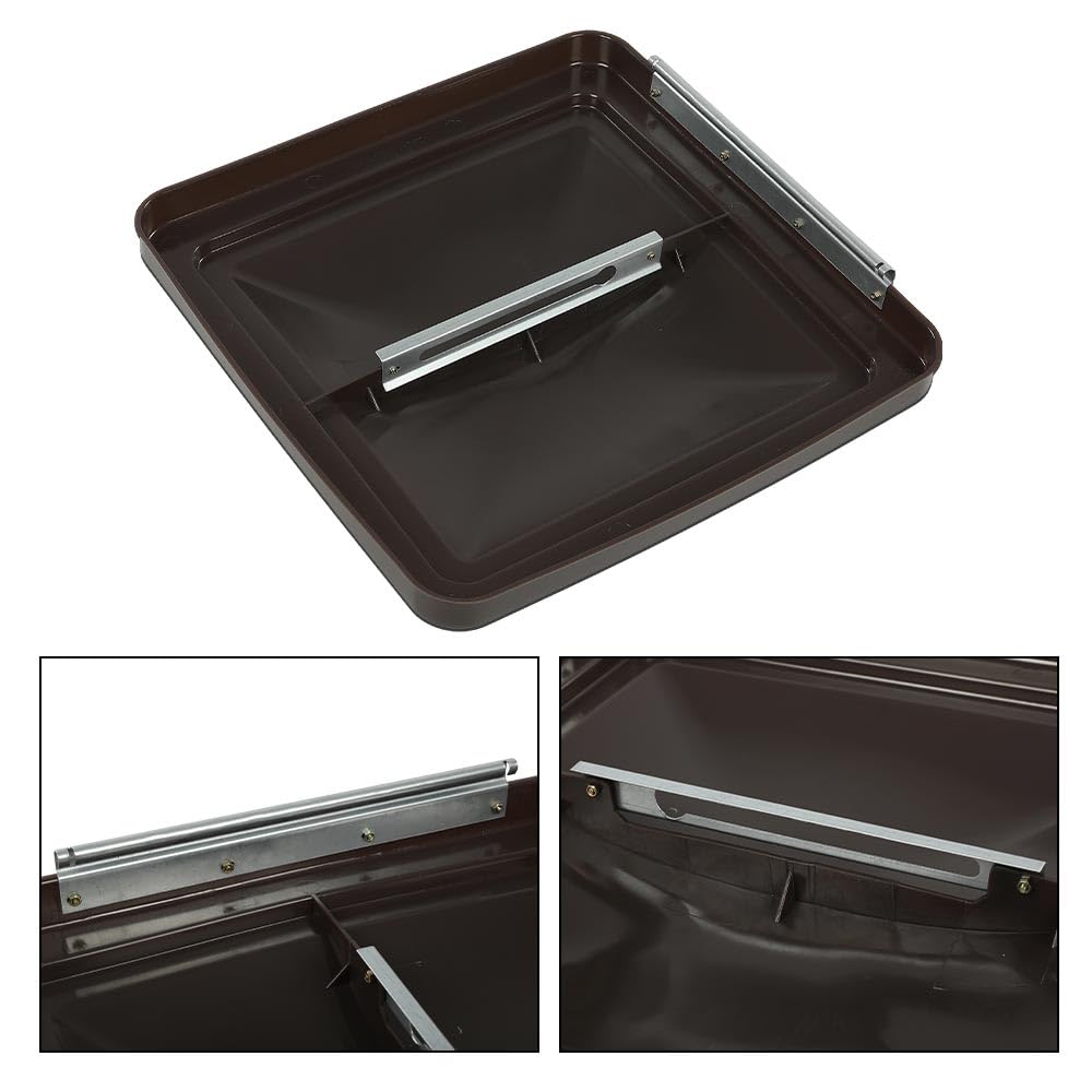 G-PLUS Replacement Roof Vent Cover Camper RV Trailer 14" x 14" Fit for Ventline pre-2008 and Elixir Style Pin 1994 and Newer Smoke 1pcs,Accessories is not assembled
