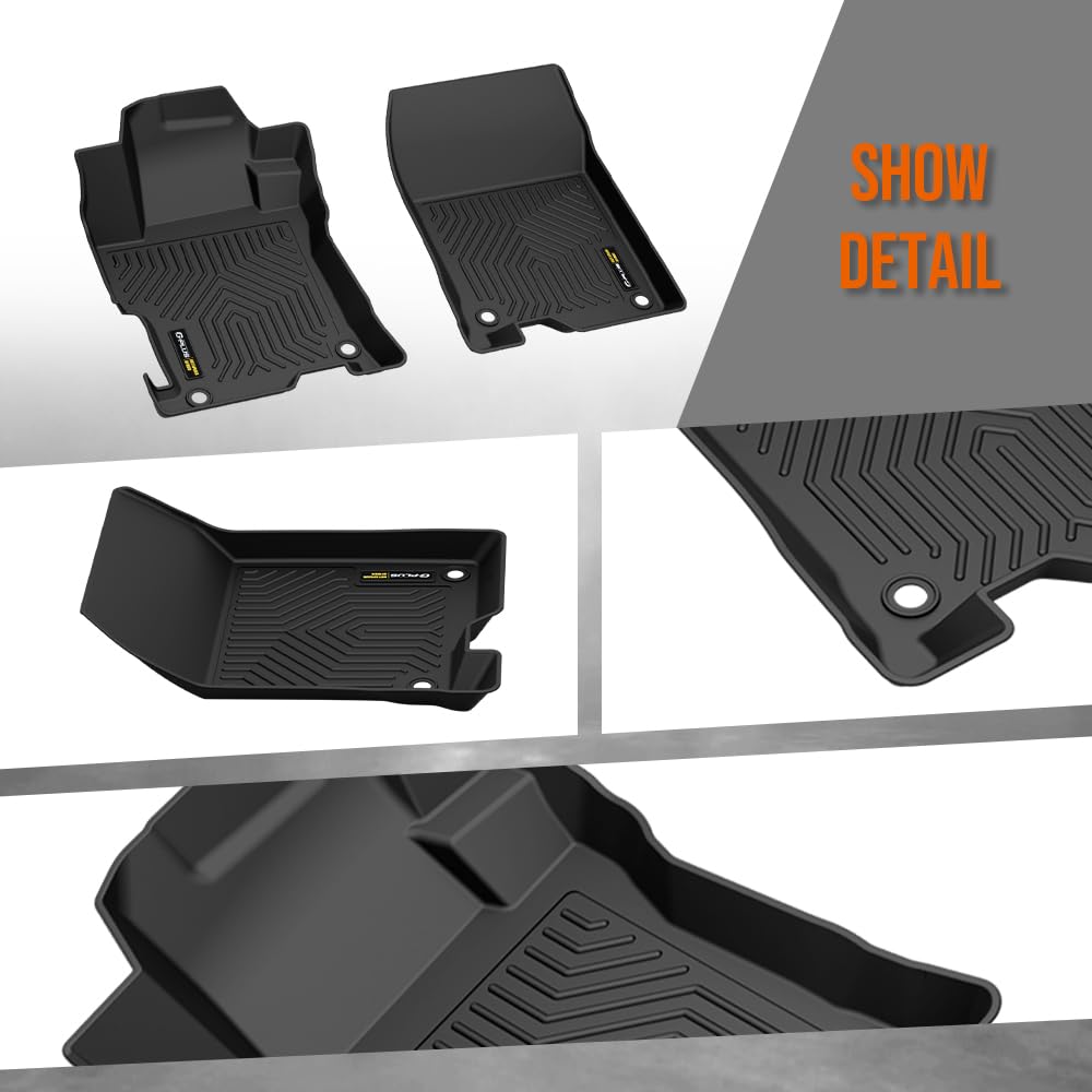 G-PLUS Floor Mats Fit 2008-2012 Honda Accord Sedan 4-Door (Not Fit Coupe 2-Door) TPE All Weather Custom Fit Full Cover Protection Floor Cargo Liners 1st & 2nd Row Black