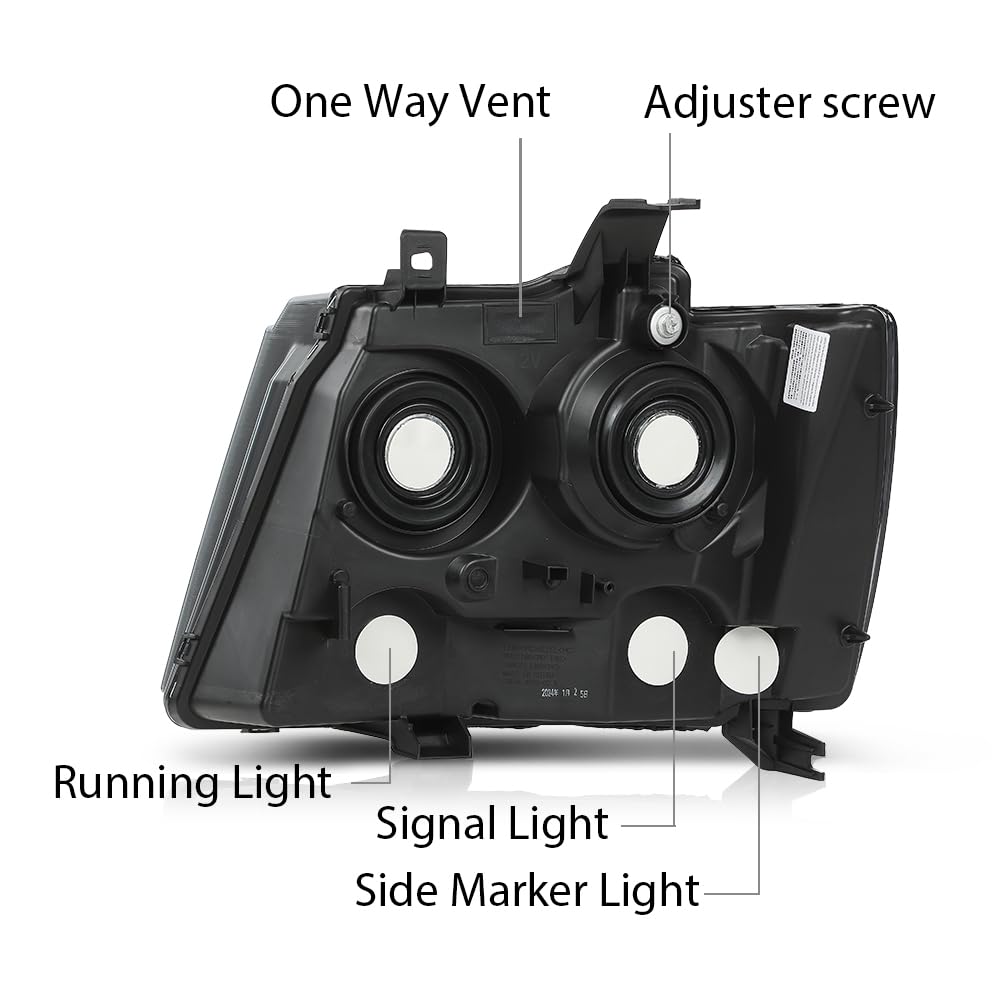 G-PLUS Headlights Assembly Compatible with Chevy Tahoe Subarban Avalanche 2007-2014 Set Pair Bumper Corner Headlamps Left & Right Smoky Lens Black Housing Clear Reflector,faros delanteros