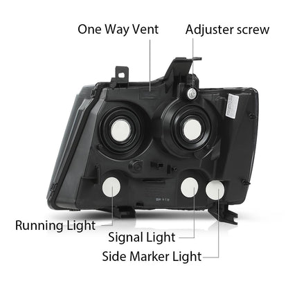 G-PLUS Headlights Assembly Compatible with Chevy Tahoe Subarban Avalanche 2007-2014 Set Pair Bumper Corner Headlamps Left & Right Smoky Lens Black Housing Clear Reflector,faros delanteros