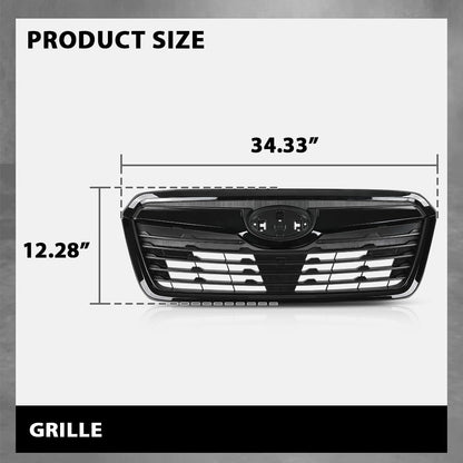 G-PLUS Front Bumper Grille w/Camera Hole Compatible with Subaru Forester 2019-2021 Gloss Black