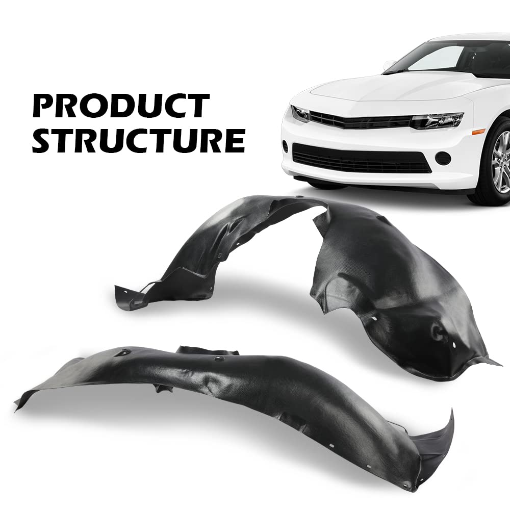 G-PLUS Fender Liner Set Compatible with Chevy Camaro 2014 2015 Front Left and Right 2PCS 22829468, GM1249251, 22829469, GM1248251