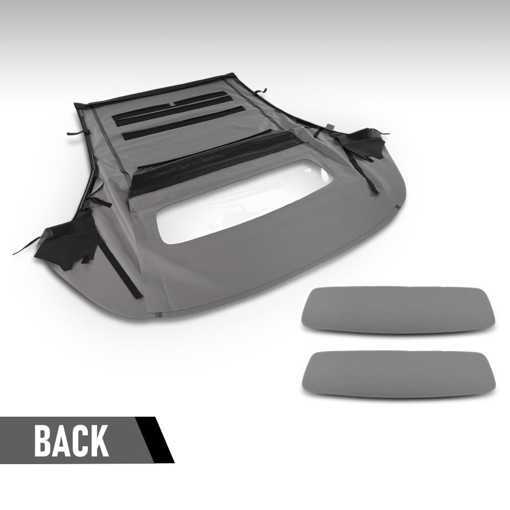 G-PLUS Canvas Convertible Soft Top w/Plastic Window Compatible with Ford Mustang 2005-2014 Black