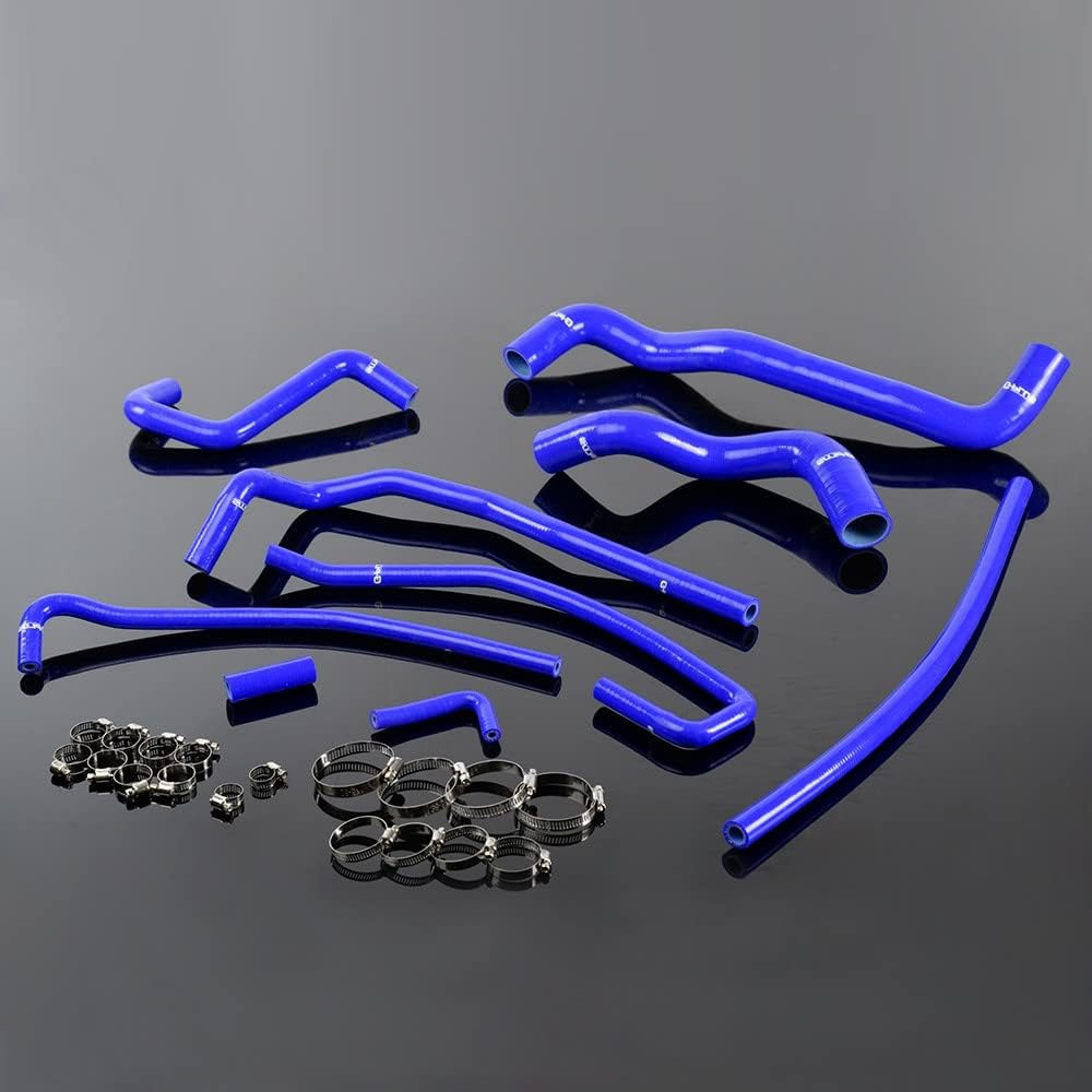 G-PLUS Silicone Radiator Coolant Hose Kit w/Clamps Compatible with 1991-1996 Chevy Corvette 5.7L LT1 V8 Blue