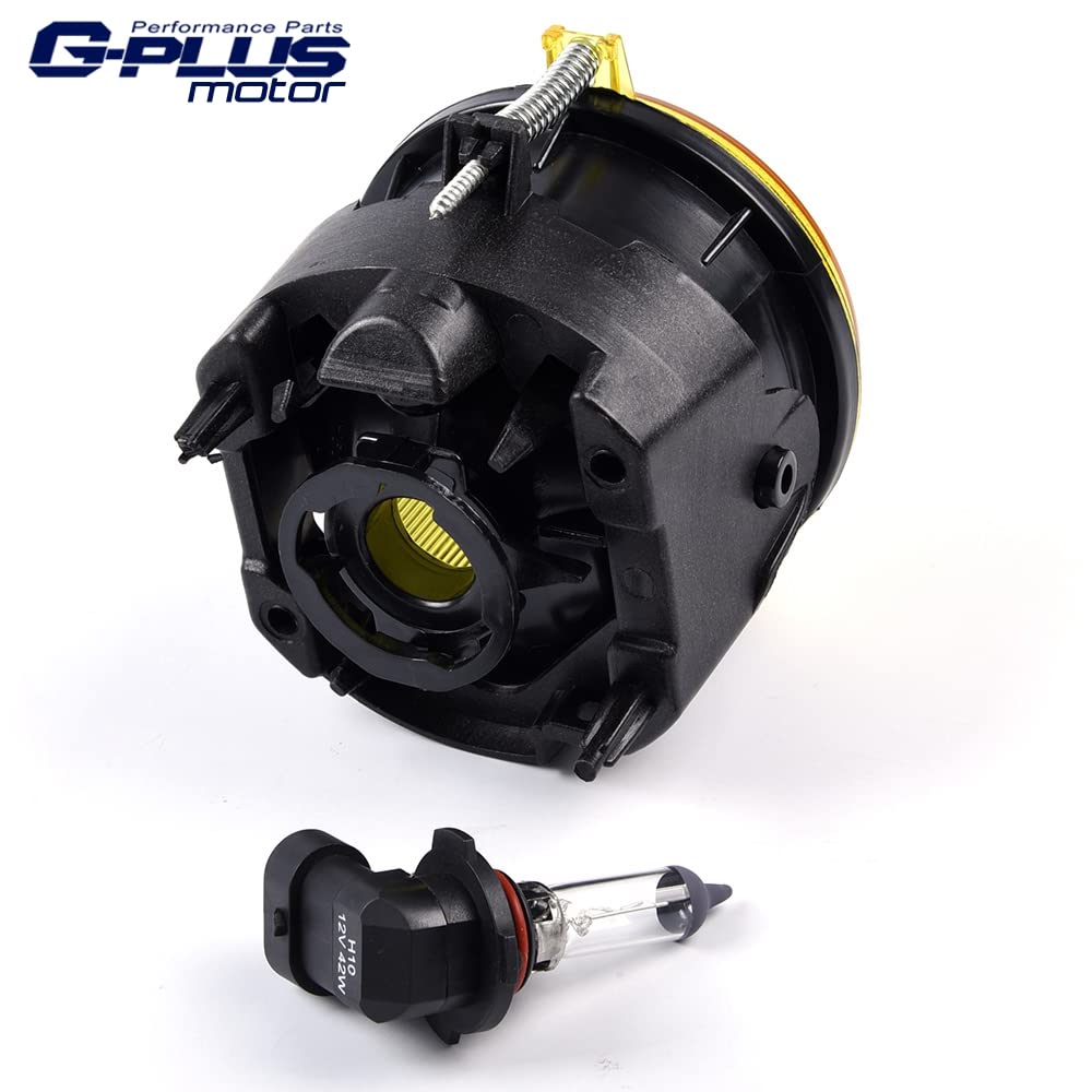 G-PLUS 2pcs Set Fog Light Bumper Lamps Compatible with Dodge Challenger Charger Nitro Avenger Caliber Yellow Lens (Bulbs are included)