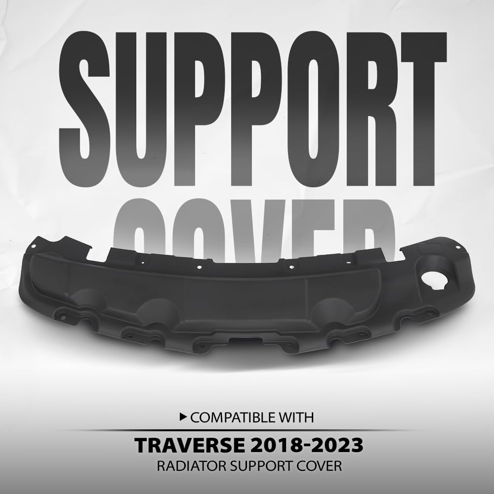 G-PLUS Upper Radiator Support Cover Compatible with Chevy Traverse 2018 2019 2020 2021 2022 2023 23117555, GM1224162 Black