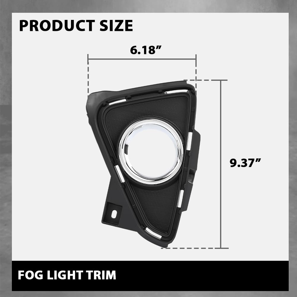 G-PLUS Fog Light Bezel Lamp Trim w/Chrome Left Driver Compatible with Toyota RAV4 2016-2018 520400R030