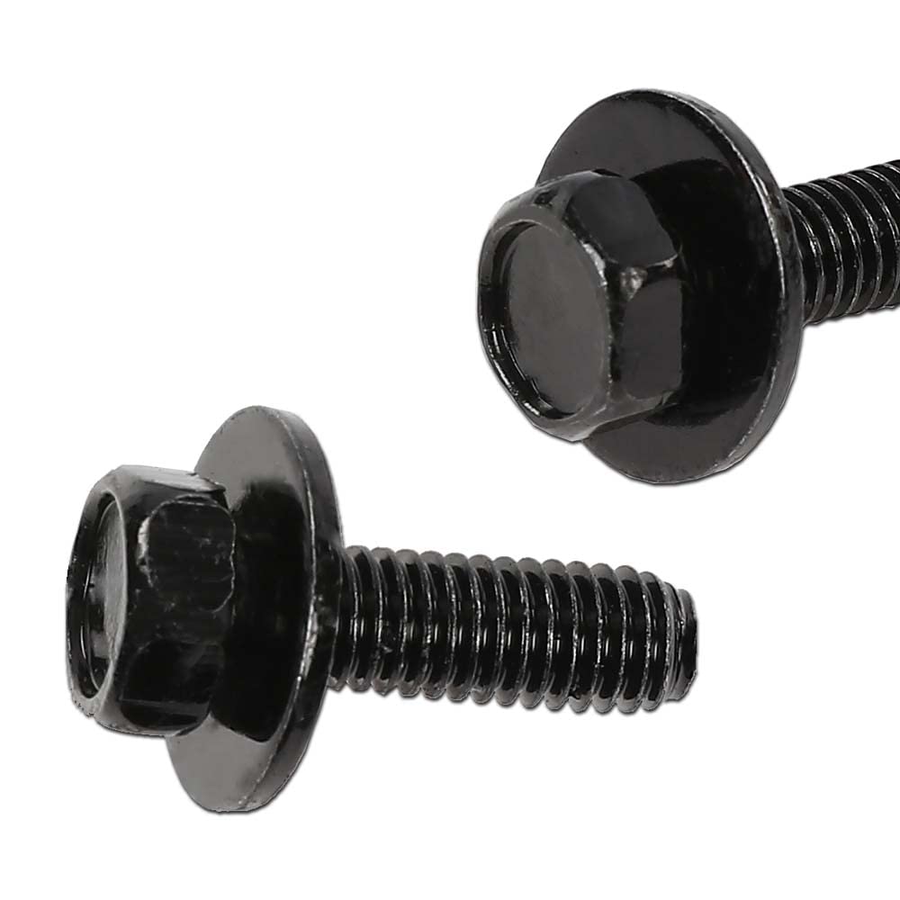 G-PLUS Body Bolts- M6-1.0 x 20mm Long- 10mm Hex- 17mm Washer- 20 Bolts- #171 Compatible with Honda