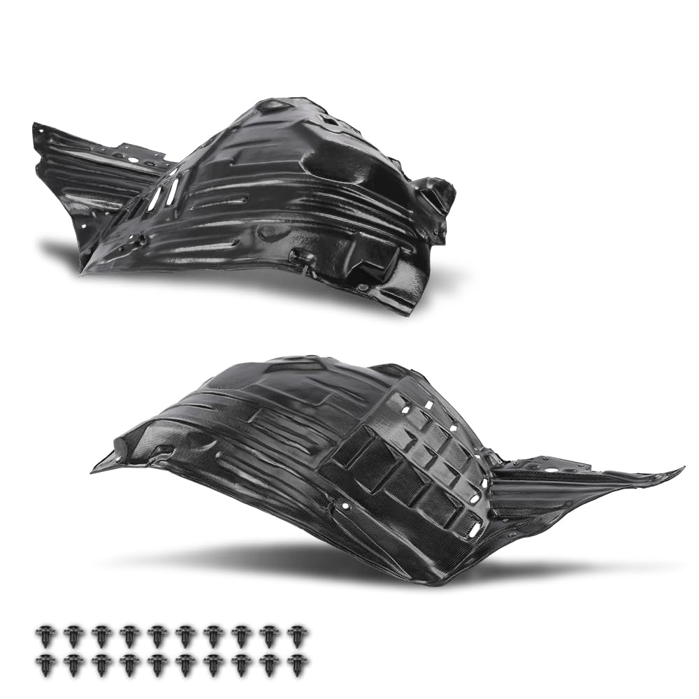 G-PLUS Front Inner Driver and Passenger Side Fender Liner Set w/Clip Compatible with Nissan 350Z 2003-2005 63845CD000, 63844CD000, NI1250130, NI1251130 2 PCS Black