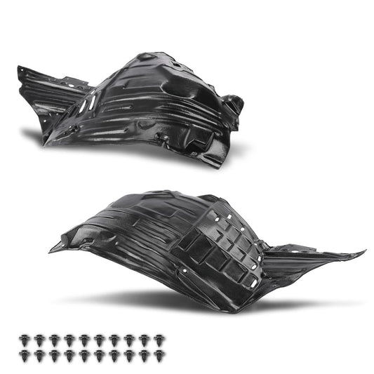 G-PLUS Front Inner Driver and Passenger Side Fender Liner Set w/Clip Compatible with Nissan 350Z 2003-2005 63845CD000, 63844CD000, NI1250130, NI1251130 2 PCS Black