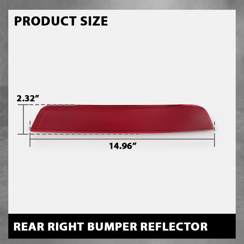G-PLUS Rear Left Bumper Reflector Light, Compatible with Benz GL-Class X164 GL350 GL450 GL550 2010-2012, 1648201074, 164 820 10 74