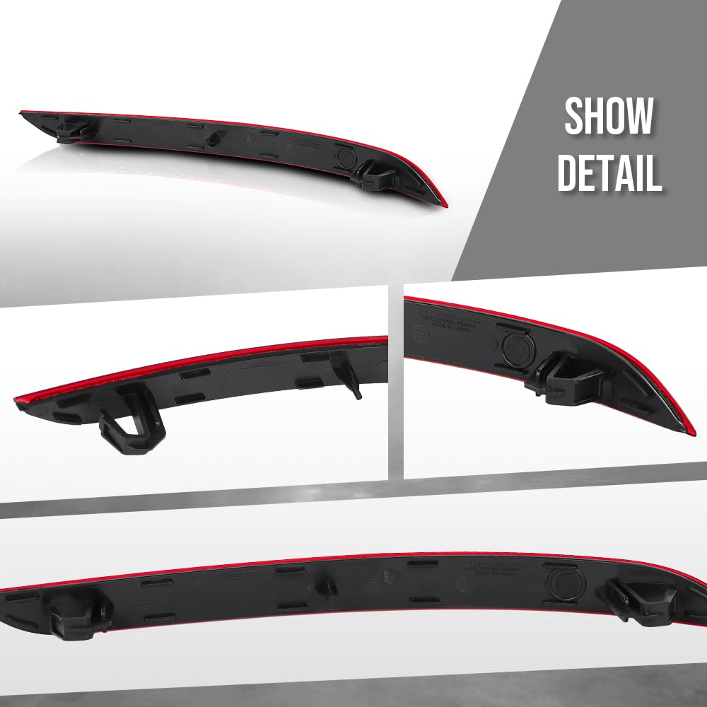 G-PLUS Bumper Reflector Rear Left Compatible with Volvo XC60 2018-2024 31656677 Red