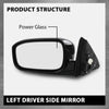 G-PLUS Power Mirror Left Driver Side Compatible with Honda Accord Sedan 4-Door 2003-2007 Manual Folding 3-Pin HO1320152 76250SDAA13ZA Glossy Black