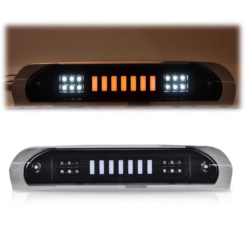 G-PLUS LED Third Brake Light Compatible With 2002-08 Dodge RAM 1500/2003-09 Dodge RAM 2500 3500 3RD LED Bar Brake/Cargo Lamp,Type I (Black Housing Smoky Lens)