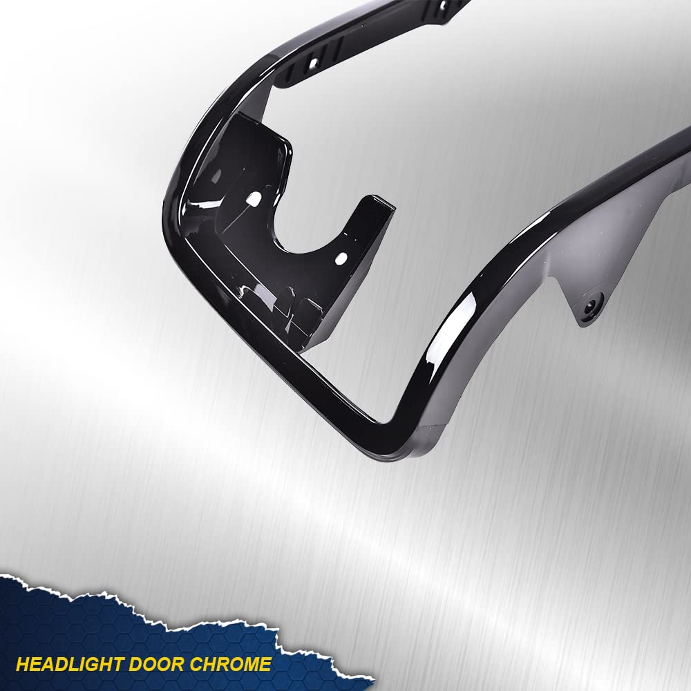 G-PLUS Headlights Trim Bezel Compatible with Ford F150 F250 F350 Truck 1992-1997/ Ford Bronco 1992-1996 Headlamps Door Bezel Left & Right 2 PCS Glossy Black