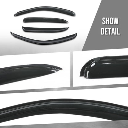 G-PLUS in-Channel Auto Vent Window Visors 4pcs Compatible with Chevy Tahoe/GMC Yukon 2000-2006 Smoky