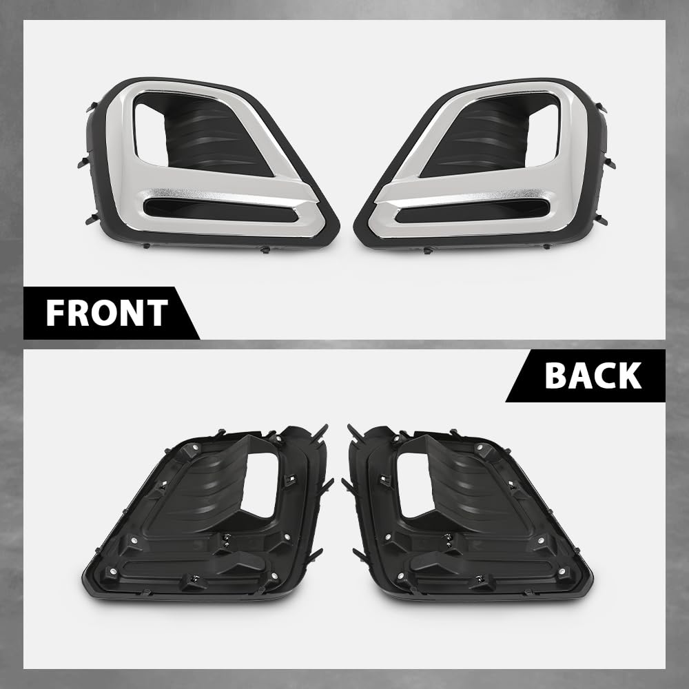 G-PLUS Front Fog Light Cover Bezel Trims, Compatible with Subaru Forester (submodel: Premier, Touring) 2019-2021, LH Driver & RH Passenger Side 2PCS, 57731SJ120, 57731SJ130