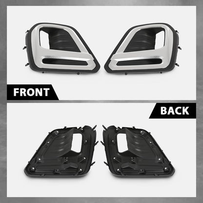 G-PLUS Front Fog Light Cover Bezel Trims, Compatible with Subaru Forester (submodel: Premier, Touring) 2019-2021, LH Driver & RH Passenger Side 2PCS, 57731SJ120, 57731SJ130
