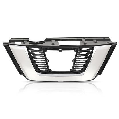 G-PLUS Front Upper Bumper Grille Assembly Chrome Trim Compatible with Nissan Rogue 2017 2018 2019 NI1200282, 623106FL0B