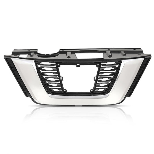 G-PLUS Front Upper Bumper Grille Assembly Chrome Trim Compatible with Nissan Rogue 2017 2018 2019 NI1200282, 623106FL0B