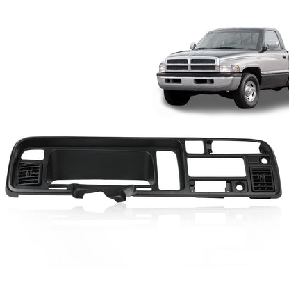 G-PLUS Dash Bezel Radio Trim Panel Compatible with Dodge Ram 1994-1997 Surround Dashboard Instrument Cover 55114870-1 (Black ABS Plastic)