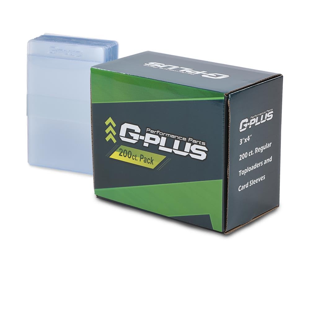 G-PLUS 200 Counts 3"X4" Card Sleeves - Baseball Protectors, Hard Plastic Sportcards Football Game Holder, Collecting Trading Sleeves, Clear Regular Top Loads for Cards 1.5MM