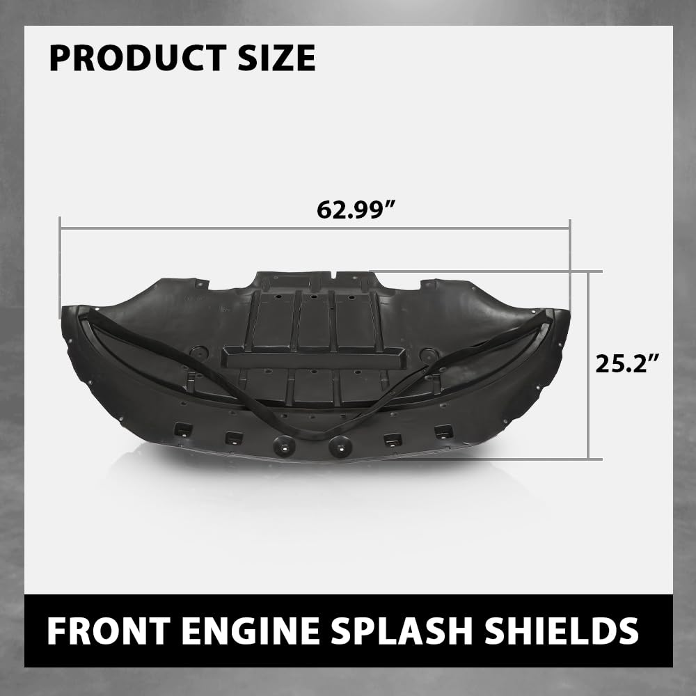 G-PLUS Front Engine Splash Shield, Compatible with Ford Mustang EcoBoost/GT/ V6 2015-2017, FR3Z17626B, FO1228144