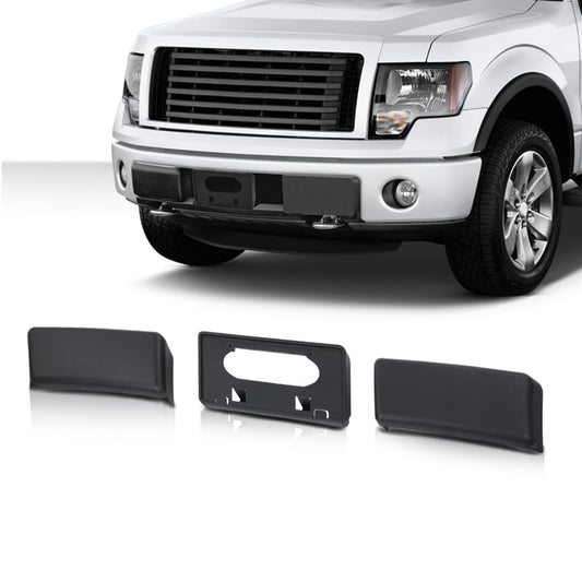 G-PLUS Front Bumper Guards Pads & License Plate Frame Bracket Compatible with Ford F150 2009-2014 9L3Z17E810B, 9L3Z17A385A, FO1053100, FO1068134