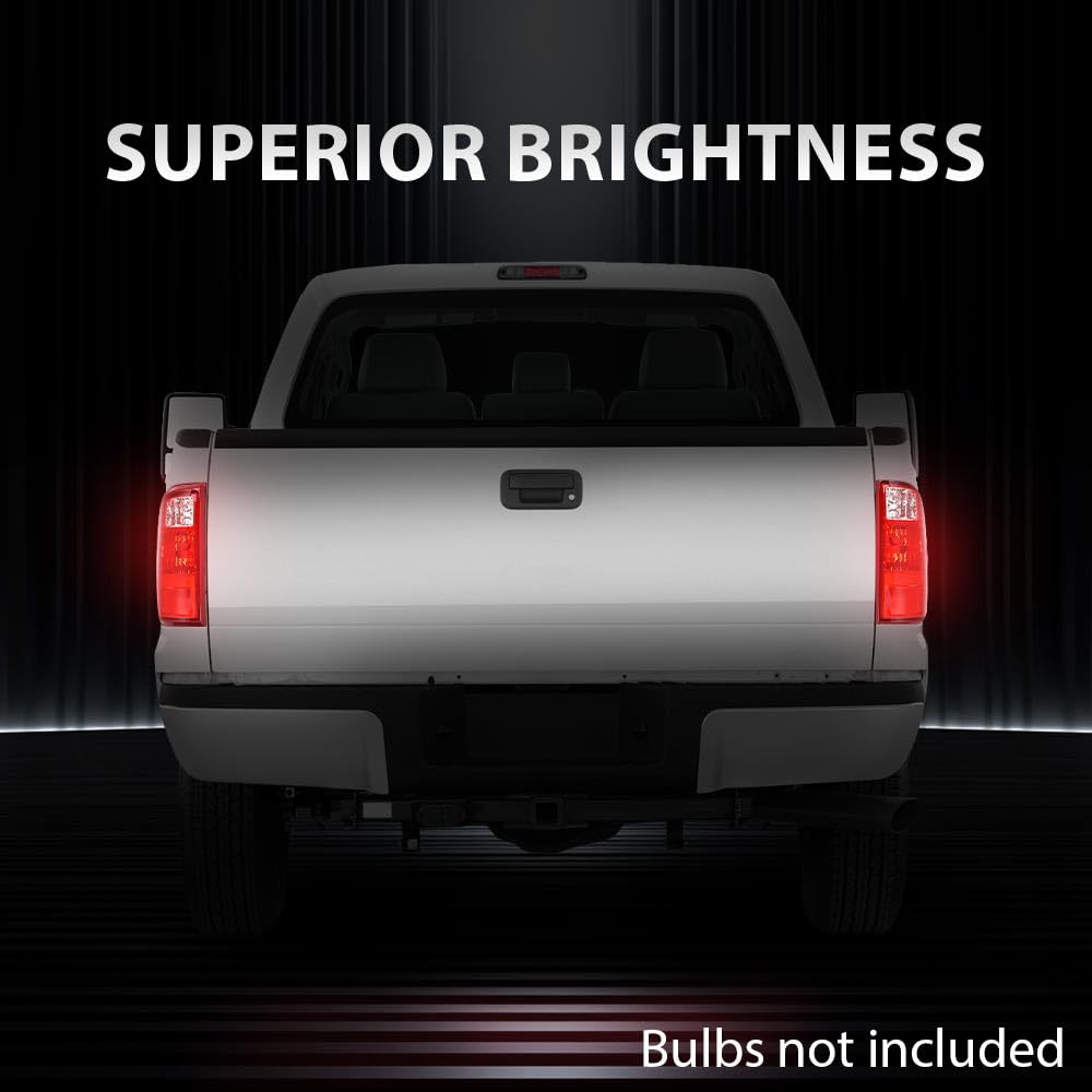 G-PLUS Rear Brake Lamps Assembly Tail Light Lamp w/o Bulbs Right Passenger Compatible with Ford F250 F350 F450 F550 Super Duty 2008-2016 BC3Z13404A, FO2801208 Red Lens RH Luces Traseras Faros Traseros