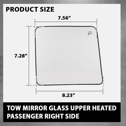 G-PLUS Mirror Glass Upper Heated Passenger RH Compatible with Ford F150 Pickup Truck 2013-2014,Fit Ford F250 F350 F450 F550 Super Duty 2008-2016 FO1325150, 7C3Z17K707F