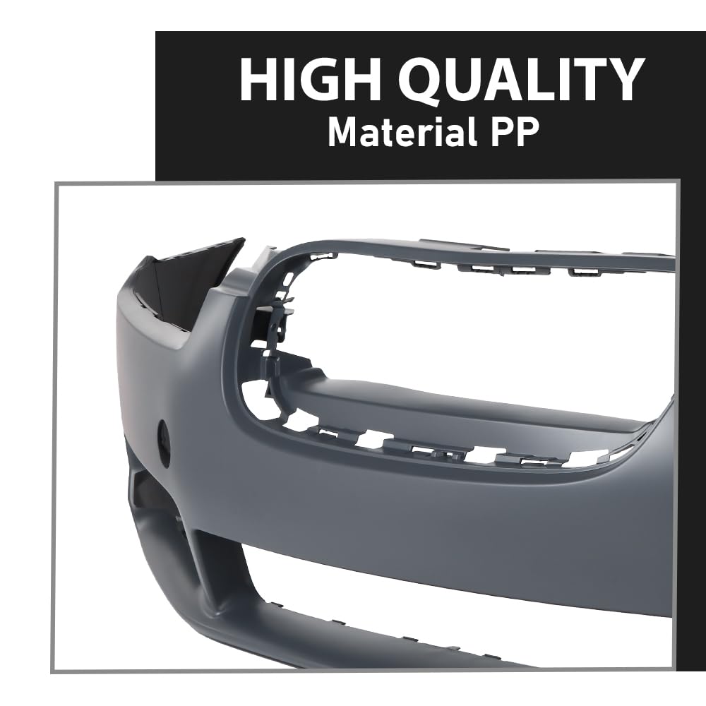 G-PLUS Front Bumper Cover Compatible with Jaguar XF Supercharged 2009-2011 w/Tow Hook Hole & Fog Light Holes & Parking Aid Sensor Holes, C2Z8838XXX, JA1000142, Black