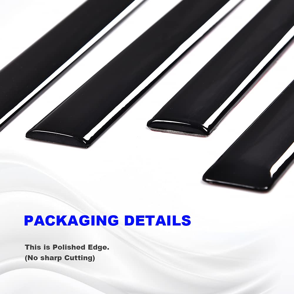 G-PLUS Body Side Molding Trim 1/18" Compatible with 2014-2018 Chevy Silverado/GMC Sierra Crew Cab,4pcs (Black)