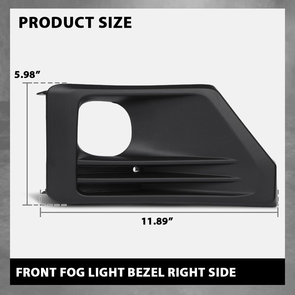 G-PLUS Front Right Fog Light Bezel Compatible with Toyota RAV4 Adventure/TRD Off-Road 2019-2023 521270R170, TO1039226 Black