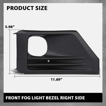 G-PLUS Front Right Fog Light Bezel Compatible with Toyota RAV4 Adventure/TRD Off-Road 2019-2023 521270R170, TO1039226 Black