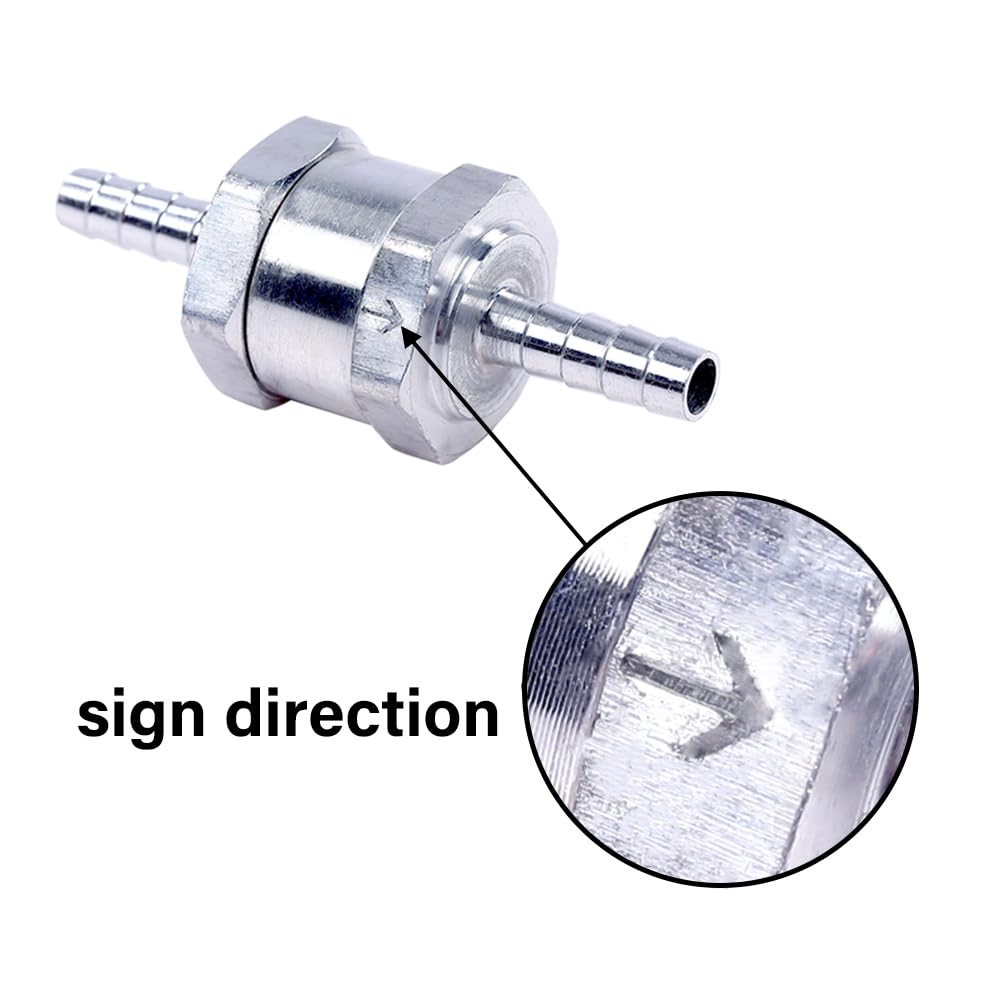 G-PLUS 2pcs 6MM Non-Return One Way 1/4 Inch Air Fuel Oil Check Valve Diesel Gas Fits for Carburettor and Low Pressure Fuel Systems