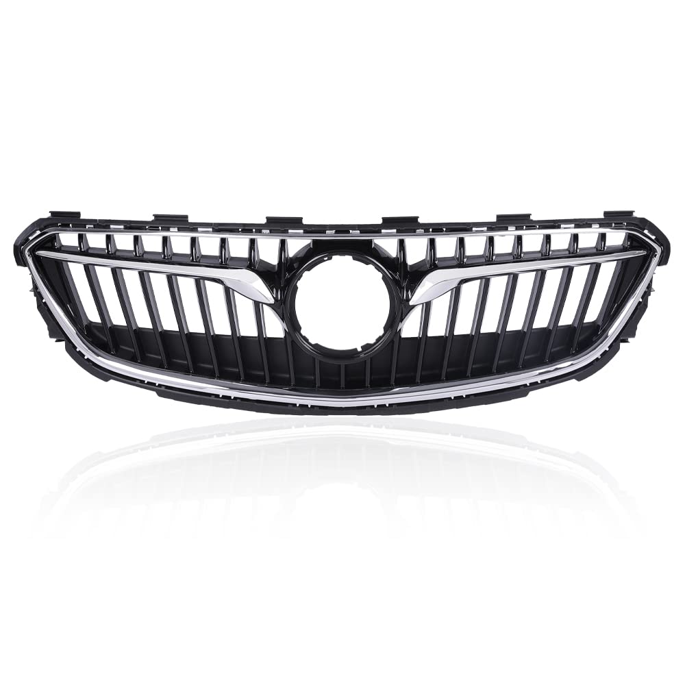 G-PLUS Front Bumper Grille Upper Black/Chrome Compatible with 2018-2020 Buick Regal TourX 39119344