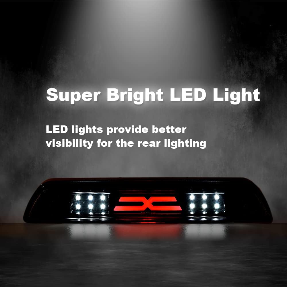 G-PLUS LED 3rd Third Brake Light Compatible with Toyota Tundra 2007-2018 Third High Mount Brake Tail Light Rear Brake Stop Tail Light Replace For# 81570-0C050(White Lens Black Base)
