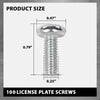 G-PLUS 100 License Plate Screws Compatible with Toyota Honda LX and Some Other Foreign Cars