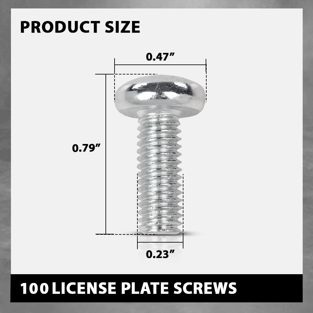 G-PLUS 100 License Plate Screws Compatible with Toyota Honda LX and Some Other Foreign Cars